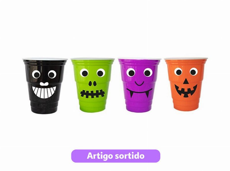Copo Plástico Halloween Do Art 12.5X10.5Cm Modelos Sortidos