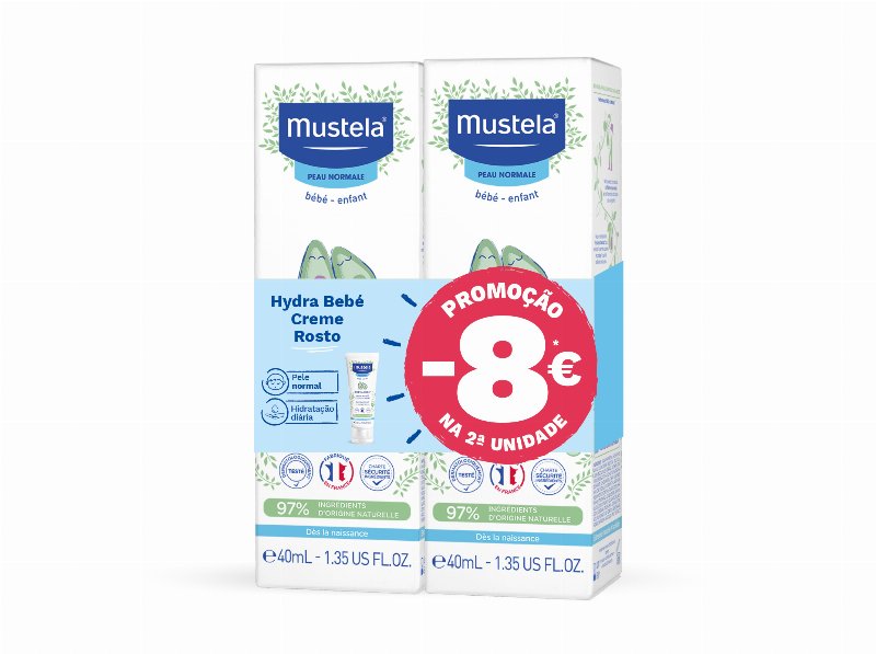 Creme Rosto Mustela Hydra -8 2ªun 40Mlx2