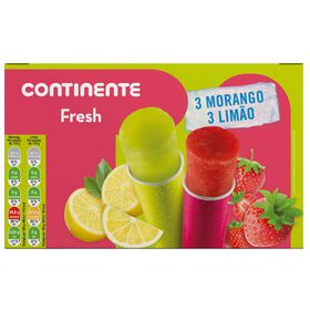 Gelado Fresh Limão E Morango Continente 6 Un