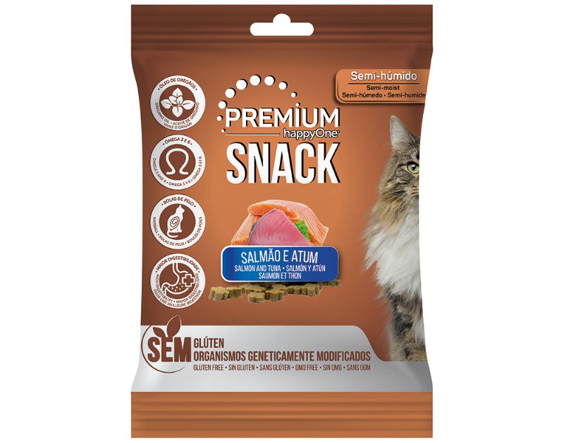 Snack Para Gato Happyone Premium Com Salmão E Atum 50 g
