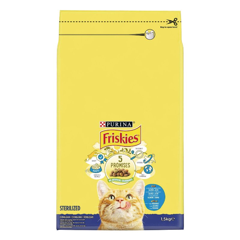 Ração Para Gato Esterilizado Salmão E Atum 1,5 kg Friskies
