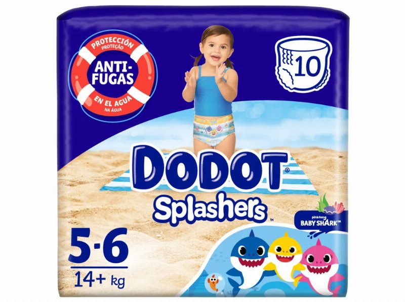 Fraldas De Banho Splashers Dodot T5 +14 kg 10 Un