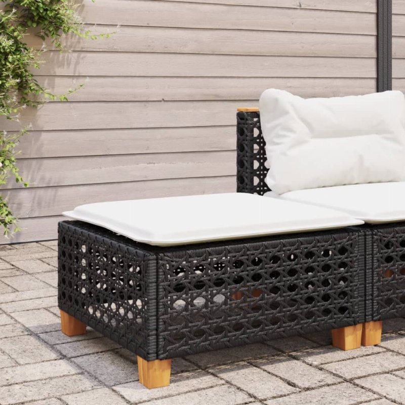 Hkh Banco De Jardim Com Almofadão 63,5X56X32 Cm Vime Pe - Preto