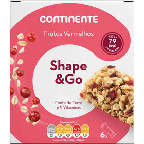 Barras De Cereais Frutos Vermelhos Shape & Go Continente 126 gr (6 Un)