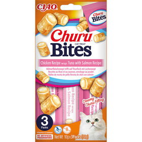 Snack Para Gato Bites Frango Com Atum E Salmão Churu 30 g (3 Un)