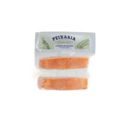Lombos De Salmão Congelados Embalados Nossa Peixaria 0.25Kg