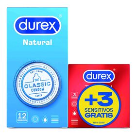 Preservativos Natural Durex 12 + 3 Un