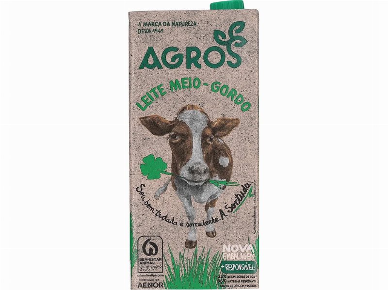 Leite Agros Uht Meio Gordo 1 l