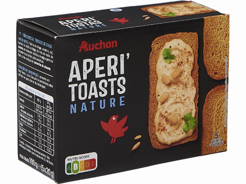 Tostas Auchan Finas Trigo Sem Óleo Palma 100 g