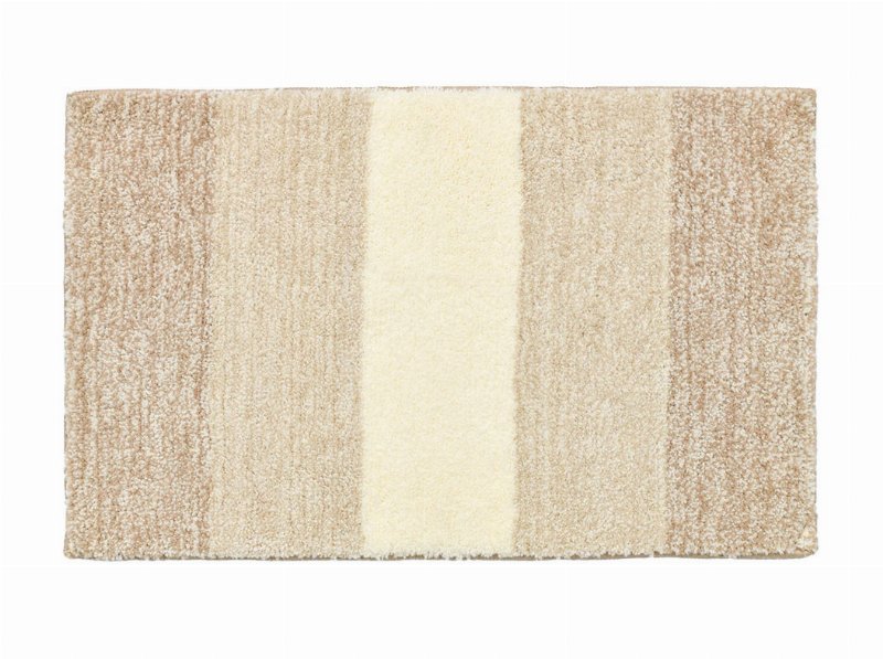 Tapete Casa Banho Actuel Microfibra Reciclado Bege/Branco 50X80Cm