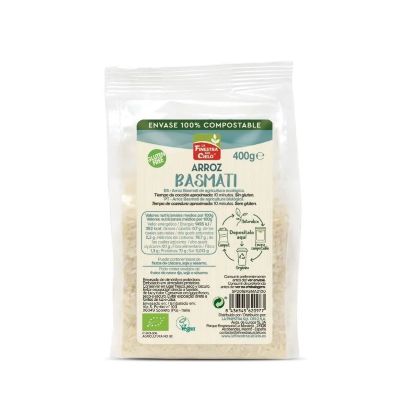 Arroz Basmati Branco Bio La Finestra Sul Cielo 400 g
