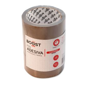 Fita Cola De Embalar 50Mmx50Mts Castanha Boost 3 Un