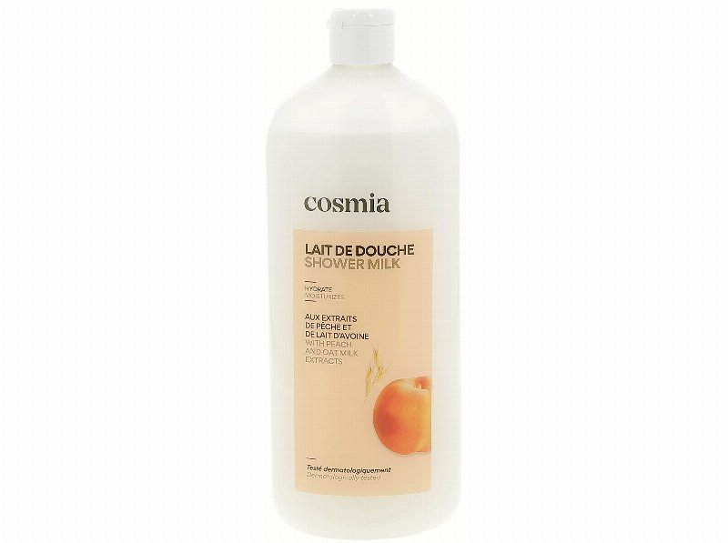 Gel De Banho Hidratante Cosmia Com Extrato De Pêssego E Leite De Aveia 750 ml