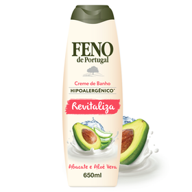 Creme De Banho Hipoalergénico Revitaliza Aloe Vera E Abacate Feno 650 ml