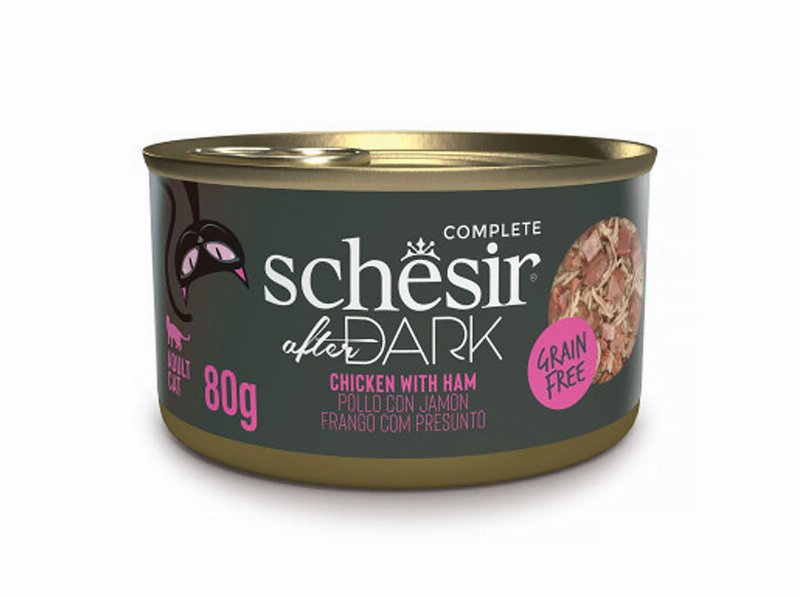 Comida Húmida Gato Schesir Dark Frango/Presunto 80 g