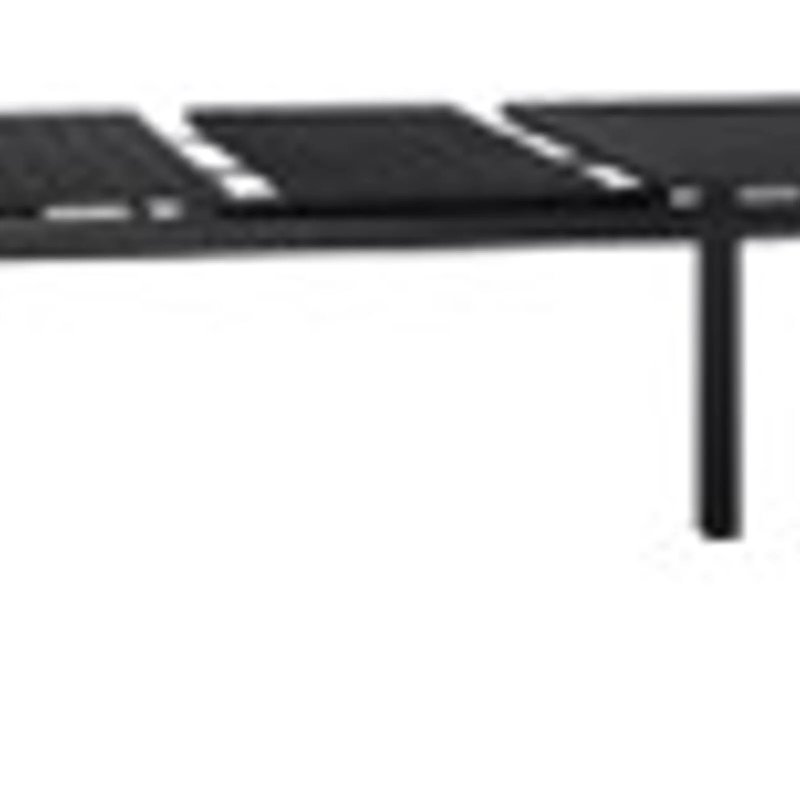Hkh Mesa De Jardim Extensível Antracite (140-210)X Aço - Preto