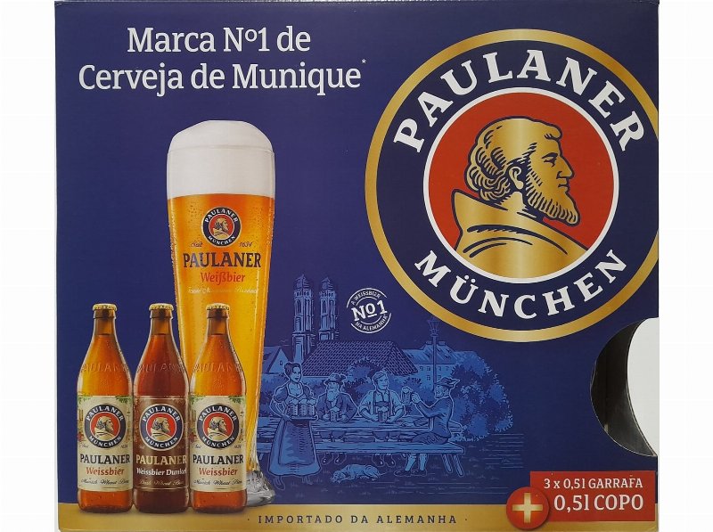 Cerveja Estrangeira Paulaner Pack 3X0.50 l+Copo