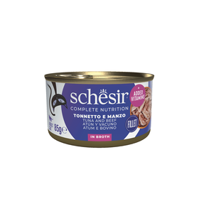 Comida Húmida Para Gato Adulto Atum E Vaca Em Caldo Schesir 85 g