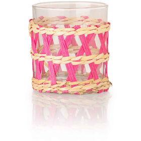 Copo Com Wicker 300 ml Rosa Kasa