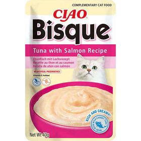 Snack Para Gato Bisque Atum E Salmão Ciao 40 g