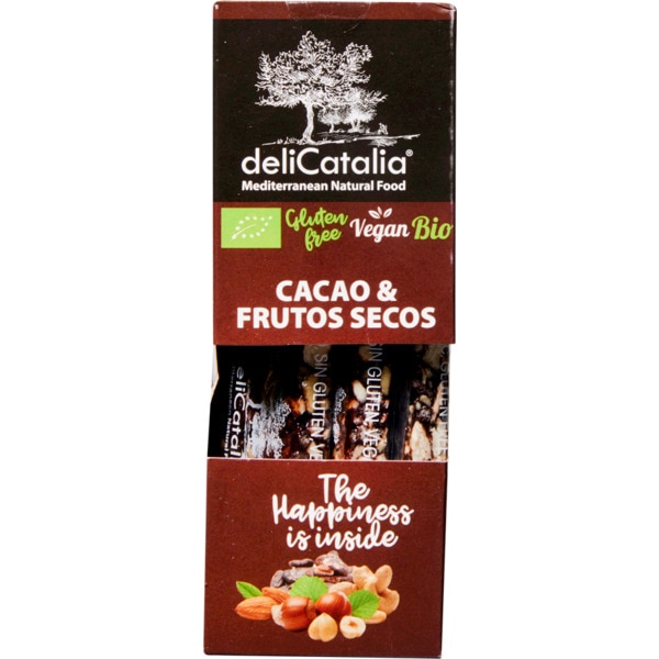 Barra De Cacau E Frutos Secos Vegan Sem Glúten Biológica Pack 3 30 g