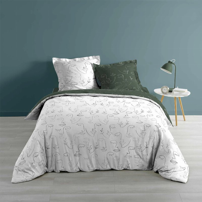Hkh Jogo Cama 3 Peças Estampado Metalizado Allover Arty Line Caqui Branco