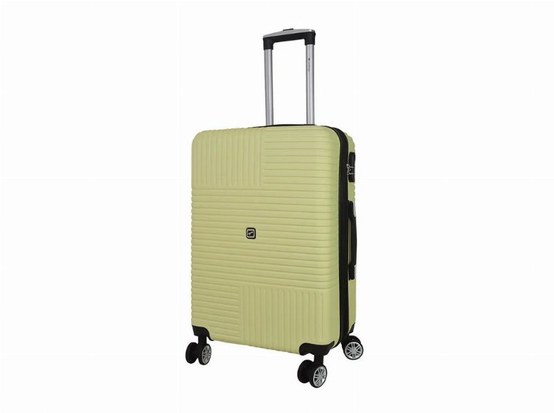 Mala De Viagem Grande Rígida Airport Amarelo 8 Rodas 76X50X29Cm