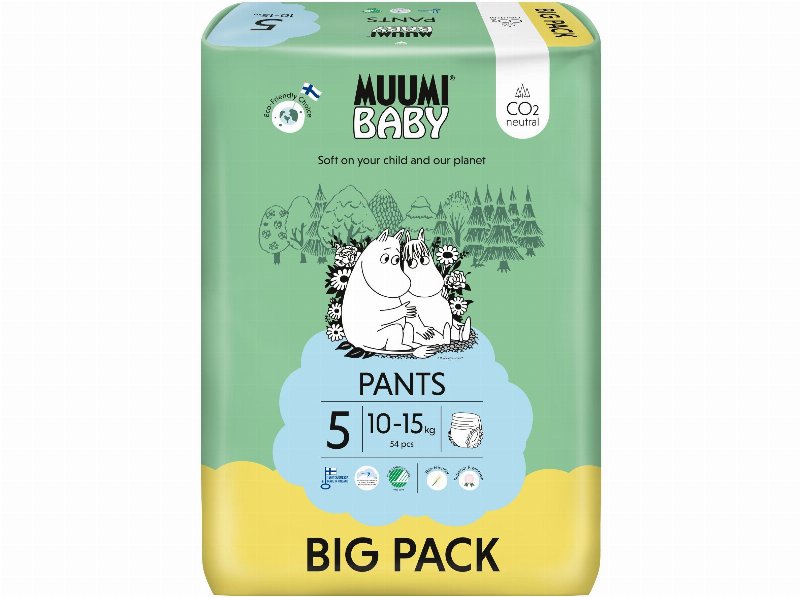 Fralda Cueca Muumi Tamanho 5 (10-15 kg) 54Un
