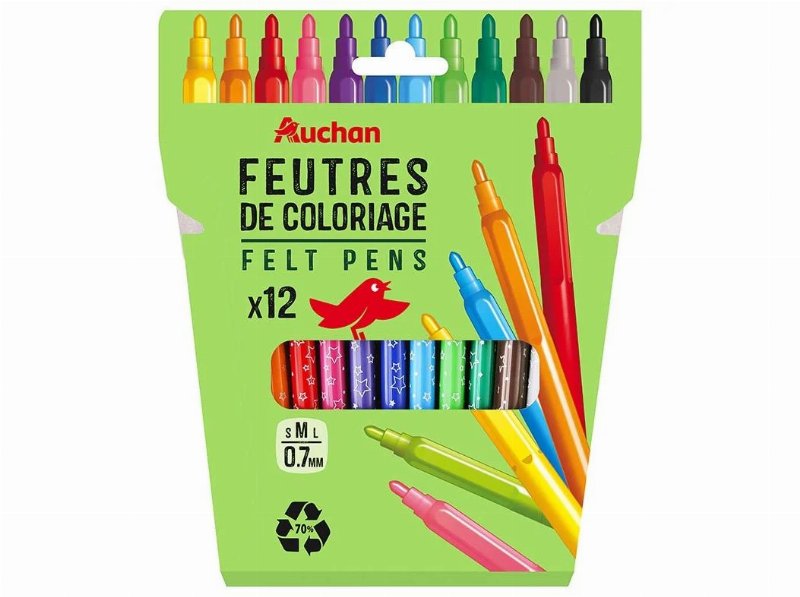 Conjunto De 12 Marcadores Auchan De Colorir