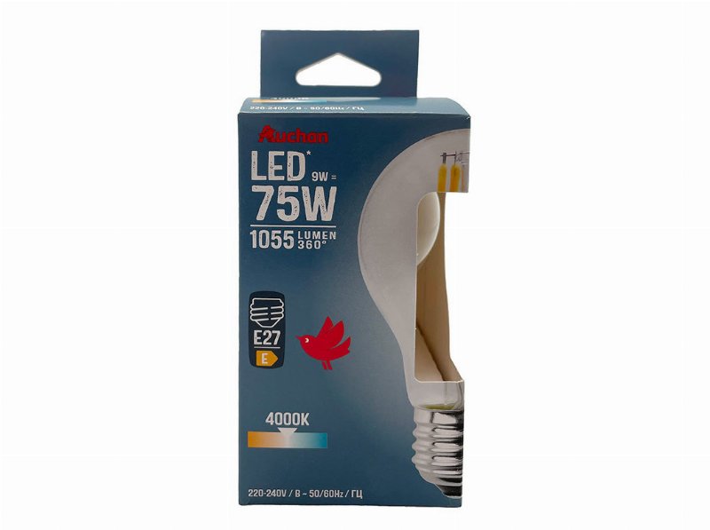 Lâmpada Led Standard Auchan E27 75W Luz Branca Clara