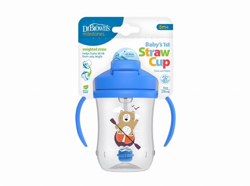 Copo Transição Dr. Brown's Palhinha Azul 270 ml 1Un