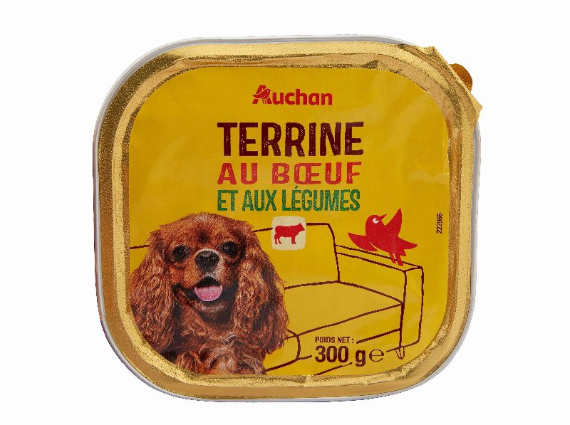Comida Húmida Para Cão Auchan Terrina Com Vaca Et Com Legumes 300 g
