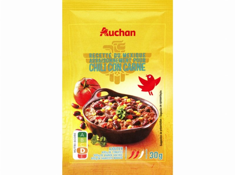 Tempero Auchan Para Chili Com Carne 30 g