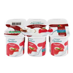 Iogurte Magro Aroma Morango E Coco Continente Equilíbrio 750 gr (6 Un)