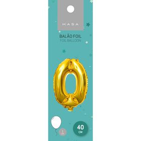Balão Foil 40 Cm Nº0 Dourado Kasa