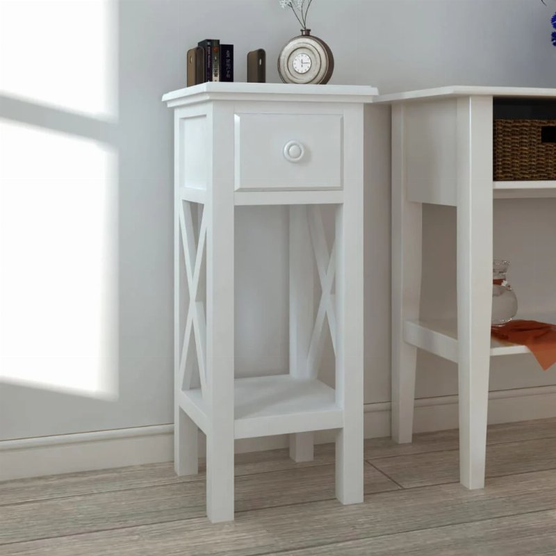 Hkh Mesa Lateral Com Gaveta - Branco