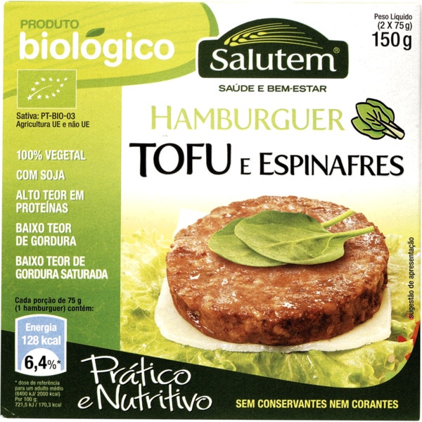 Hambúrguer De Tofu E Espinafres Biológico 150 g