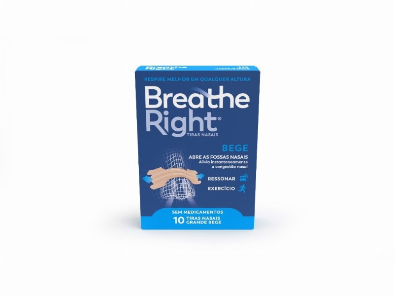 Pensos Breathe Right Nasais Clássico Tamanho Grande 10Un