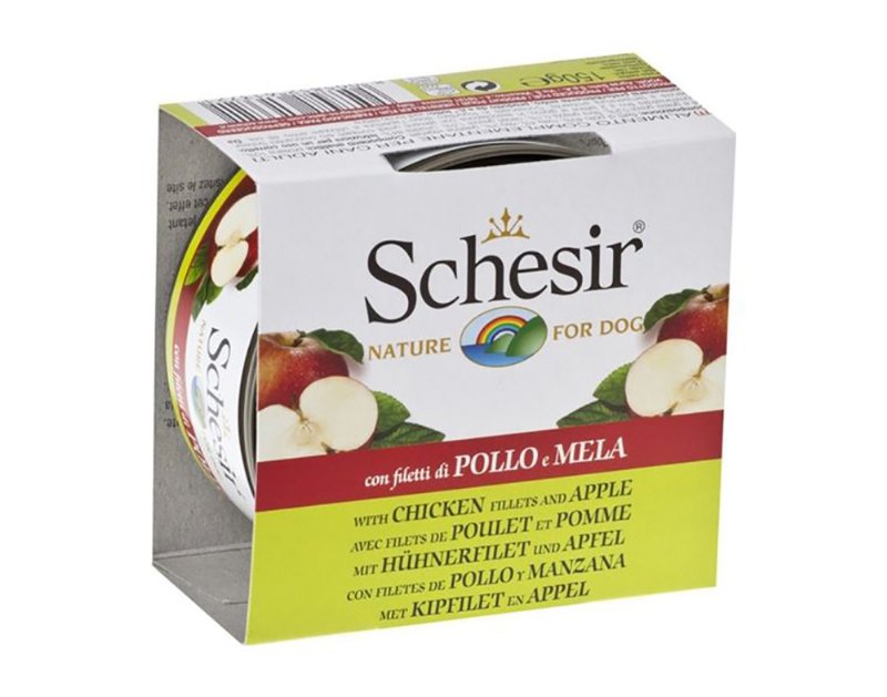 Comida Húmida Para Cão Schesir Lata Com Frango E Maçã 150 g