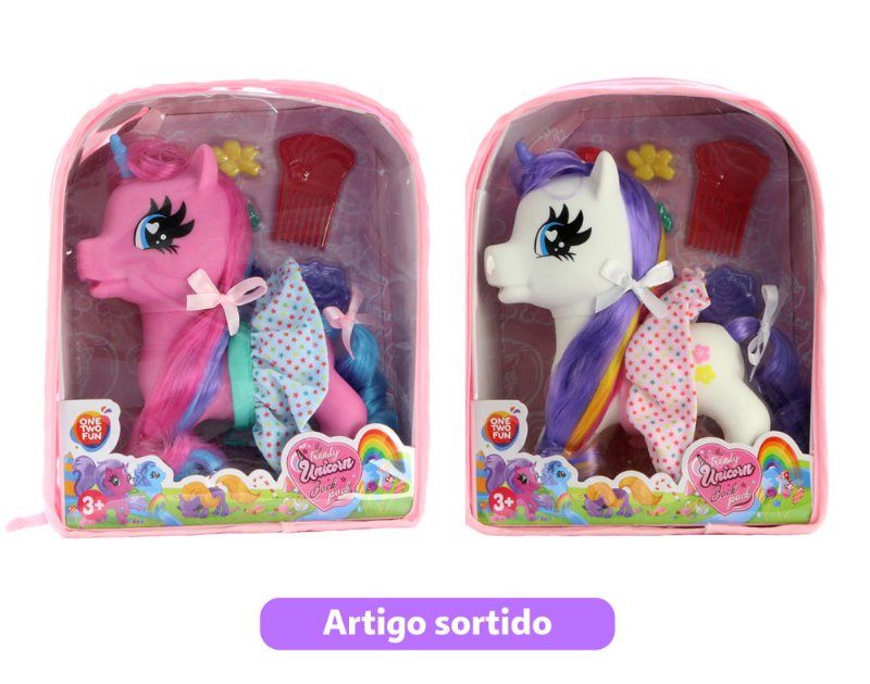 Mochila Com Unicórnio E Acessórios One Two Fun Modelos Sortidos