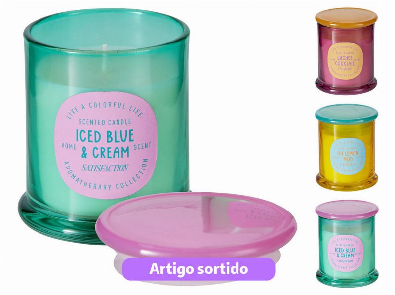 Vela Perfumada Copo Vidro 9.1Xh10.9Cm Modelos Sortidos