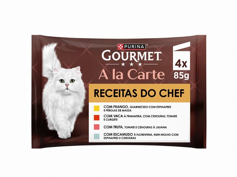 Comida Húmida Para Gato Gourmet A La Carte Com Carne 4X85 g