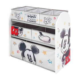 Organizador Madeira Com 6 Cestos De Arrumação 62X30X60Cm Branco E Preto Mickey Disney