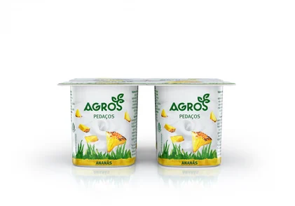Iogurte Pedaços De Ananás Pack 4 Agros 4x0.12Kg