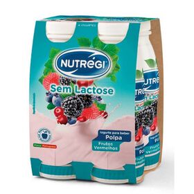 Iogurte Líquido Frutos Vermelhos Sem Lactose Nutrégi 680 gr (4 Un)