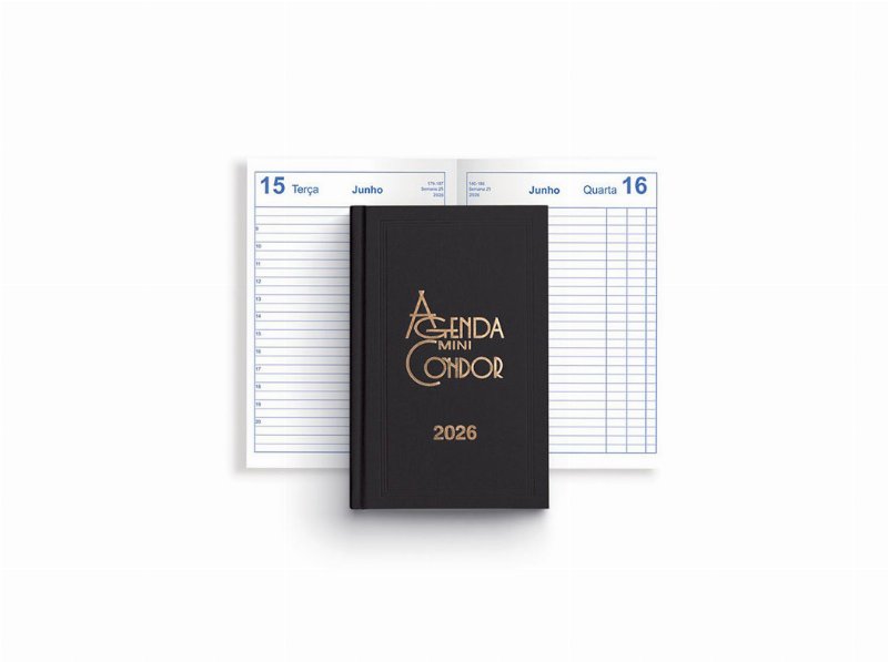 Agenda Mini Diaria Condor Firmo Preto 10X16Cm
