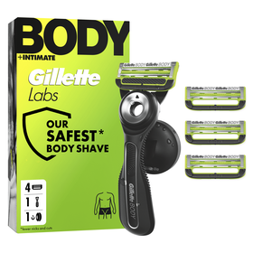 Máquina De Barbear Body + Intimate Com 4 Recargas Gillette Labs 1 Un