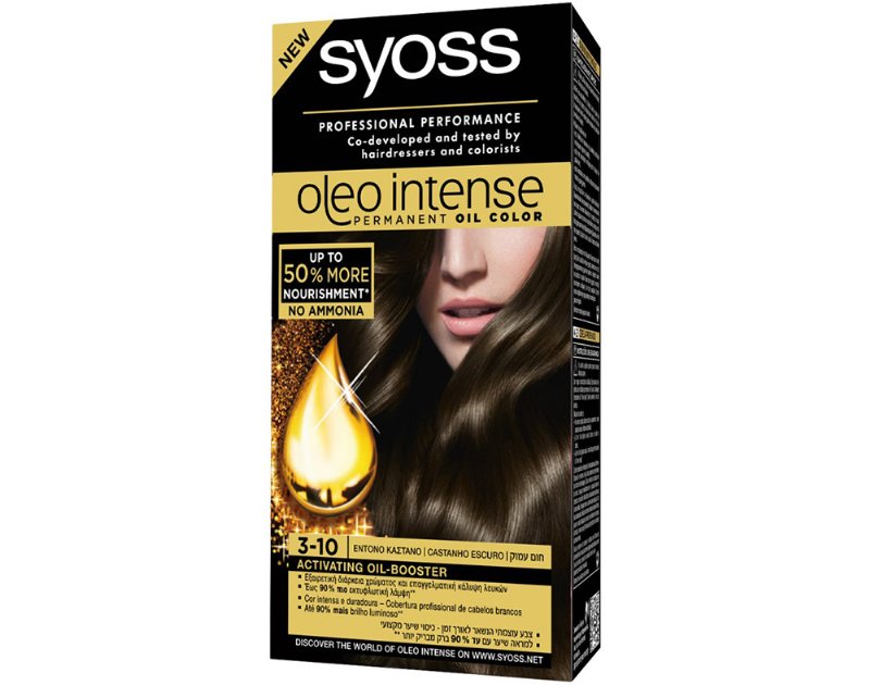 Coloração Syoss Óleo Intense 3.10 Castanho Escuro