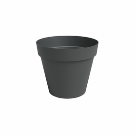 Vaso Redondo Plástico 14Cm Cinza Antracite Artevasi 1 Un