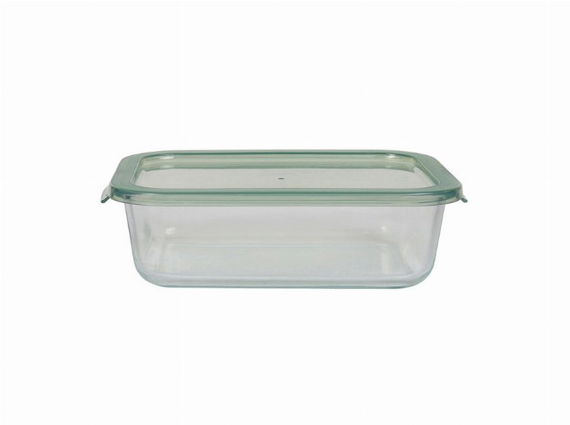 Caixa Hermética Vidro Actuel Rectangular Tampa Verde 1.5 l
